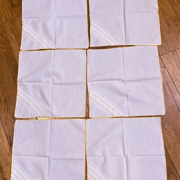 Vintage Nice Crisp Linen Rectangular Tablecloth & 6 Napkins with embroidery - Picture 6 of 8